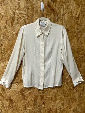 Vintage Nicole Summers 100% Silk Button-Front Blouse, Size 10